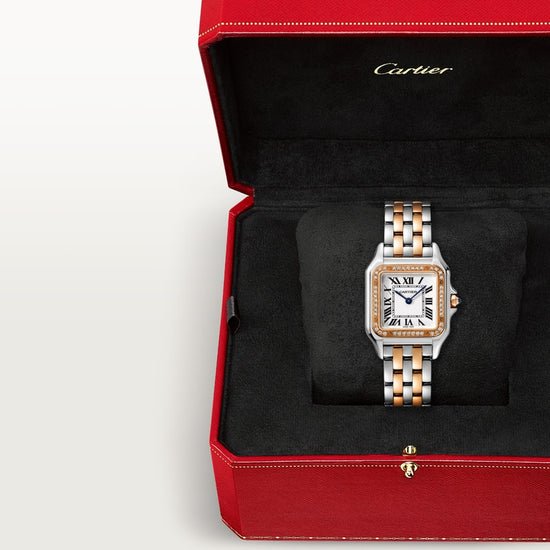 Cartier Replica Watch Panthère de Cartier Replica Watch, Stainless Steel, 18k Rose Gold and Diamonds, 29mm x 37mm, W3PN0007