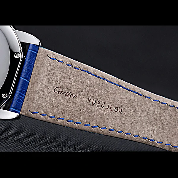 Cartier Ronde Solo Stainless Steel Case Blue Dial Roman Numerals new60090