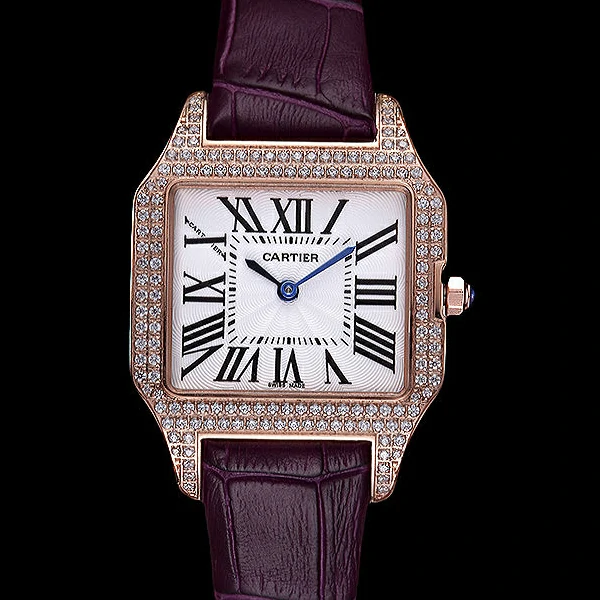 Cartier Santos 100 Diamond Rose Gold Bezel new59828
