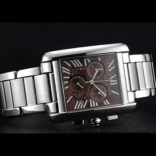 Cartier Tank MC Brown Dial Stainless Steel Case And Bracelet new60625