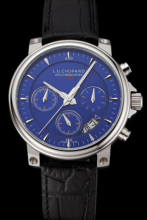 Chopard L.U.C 8HF Power Control Blue Dial Black Leather Bracelet new124456