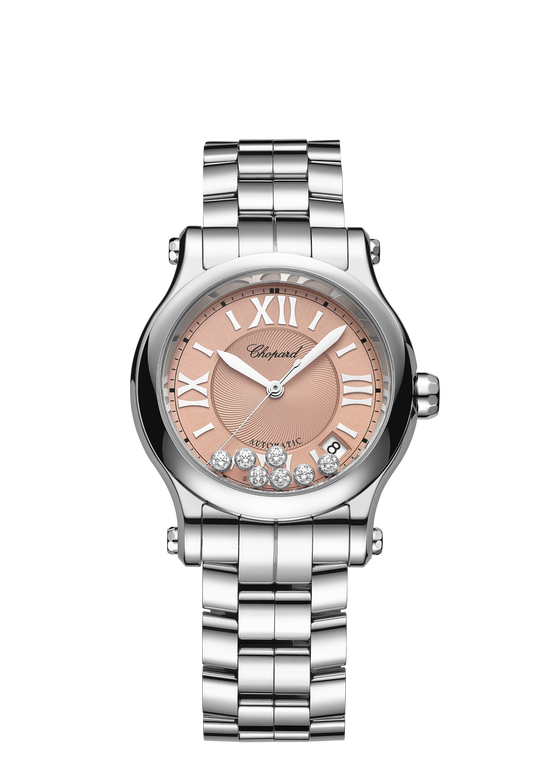 Chopard Replica Watch Happy Sport, Stainless Steel, 7 floating diamonds, 36mm, 278559-3025