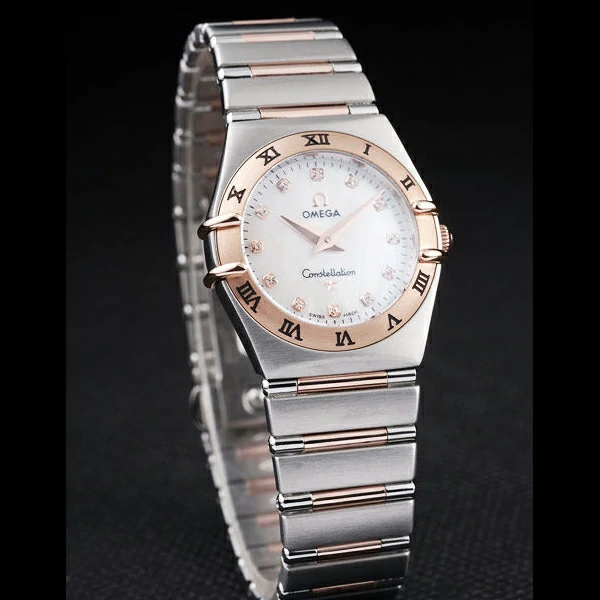 Omega Constellation Jewelry Rose Gold Case White Dial new58143