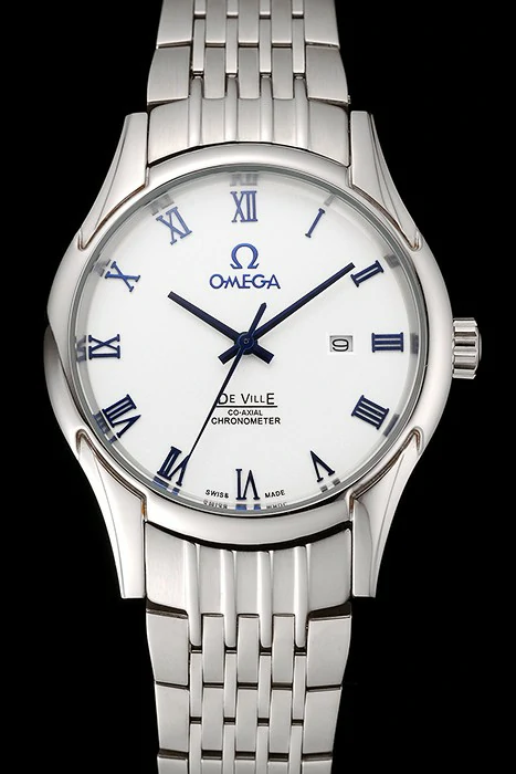 Omega De Ville White Dial Blue Numerals Stainless Steel Case And Bracelet new123892
