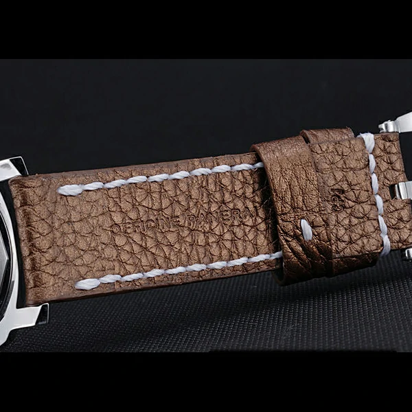 Panerai Luminor Marina Stainless Steel Bezel Brown Leather Bracelet new60210