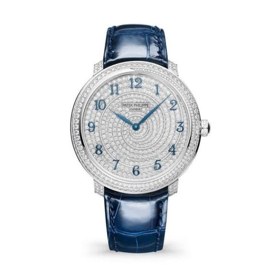 Patek Philippe Replica Watch Calatrava Diamond Ribbon Joaillerie Ladies, 18kt White Gold set with 770 Diamonds: ~4,4ct, 36,5mm, 4978/400G-001