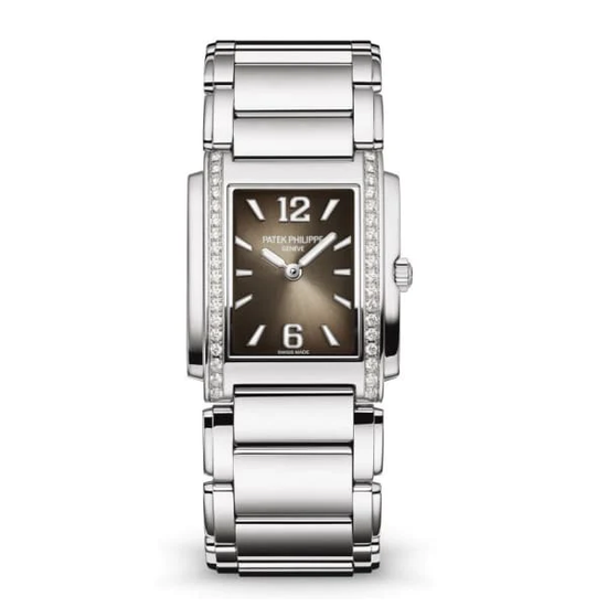 Patek Philippe Replica Watch Twenty~4 Quartz Ladies Watch, Stainless Steel with 36 Diamond (~0.42 ct), 25.1 x 30 mm, 4910/1200A-010