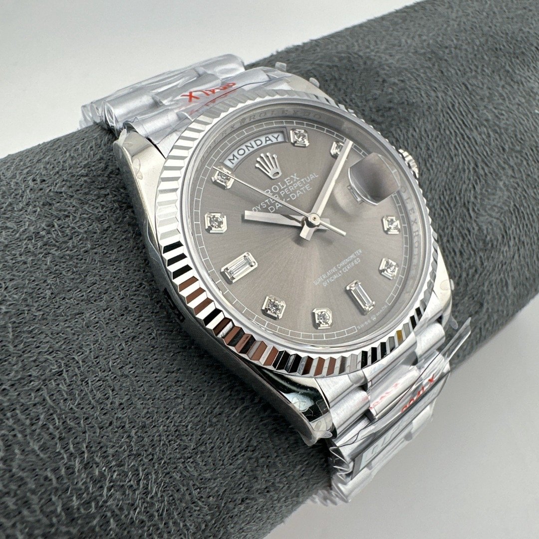 QF Factory Rolex Day-Date 36 118239 A Grey Diamond Dial 138g Heavy Weighted Edition 36mm Automatic Watch