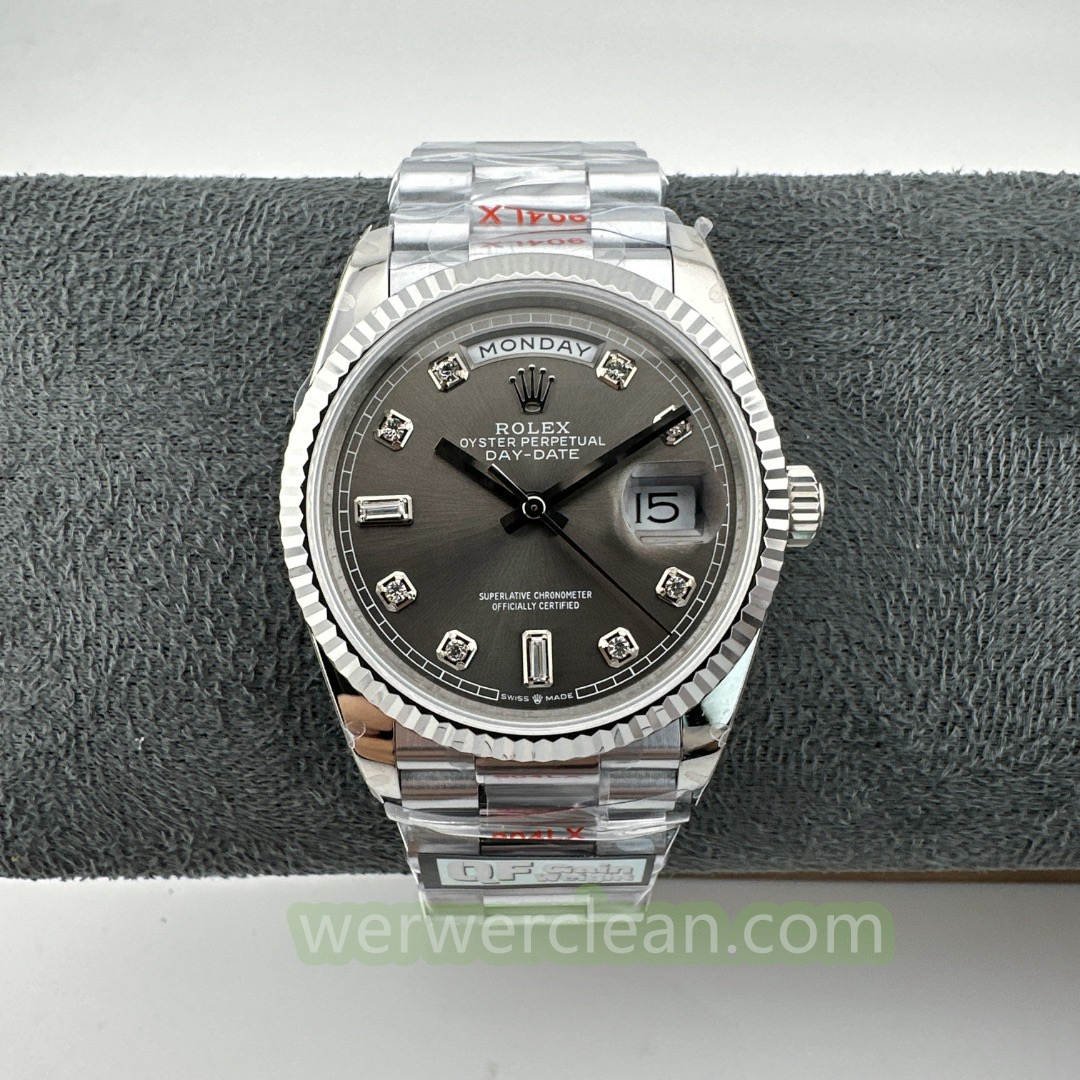 QF Factory Rolex Day-Date 36 118239 A Grey Diamond Dial 138g Heavy Weighted Edition 36mm Automatic Watch
