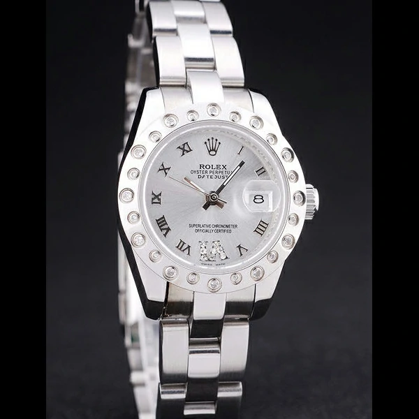 Rolex Datejust Polished Silver Diamonds Bezel Silver Dial new58655