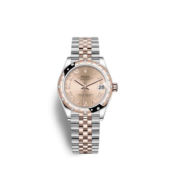 Rolex Replica Watch Datejust 31, Oystersteel, 18kt Everose Gold and diamonds, 278341RBR-0006