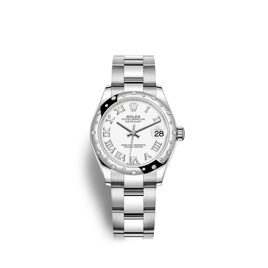 Rolex Replica Watch Datejust 31, Oystersteel, 18kt White Gold and diamonds, 278344RBR-0011