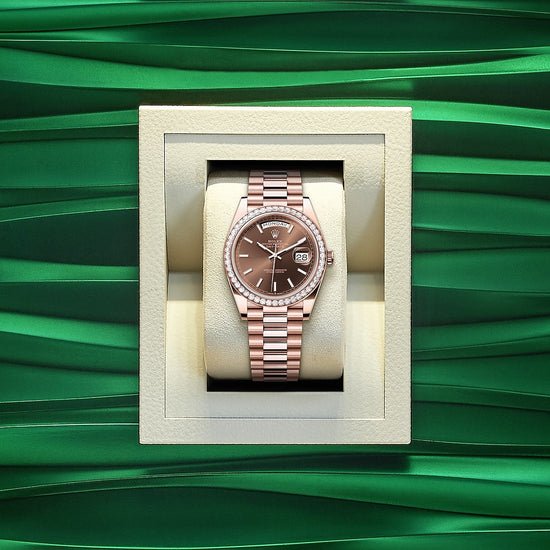 Rolex Replica Watch Day-Date 40, 18k Everose Gold with Diamond-set, 40mm, 228345rbr-0024