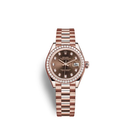 Rolex Replica Watch Lady-Datejust 28, 18kt Everose Gold and diamonds, 279135RBR-0017