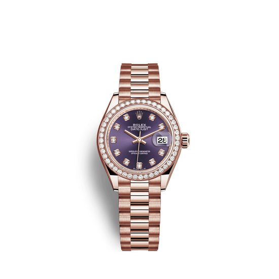 Rolex Replica Watch Lady-Datejust 28, 18kt Everose Gold and diamonds, 279135RBR-0020
