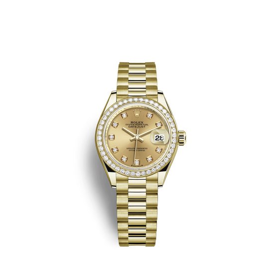 Rolex Replica Watch Lady-Datejust 28, 18kt Yellow Gold and diamonds, 279138RBR-0023