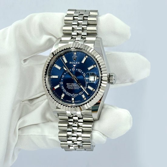 Rolex Replica Watch Sky-Dweller, 42mm, Oystersteel and 18k White Gold, Blue, Jubilee, 336934-0006