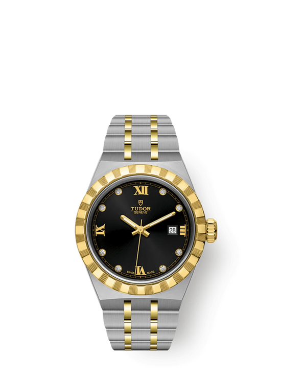 Tudor Replica Watch Royal, Stainless Steel and 18k Yellow Gold with Diamond-set, 28mm, M28303-0005