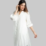 White cotton silk 2 pc