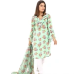 SWISS PRNTED LAWN WITH MAYSURI DUPATTA 2 PIECE